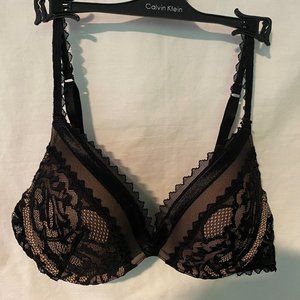 Calvin Klein Black "Black Label" Push Up Plunge Bra - Size 36B